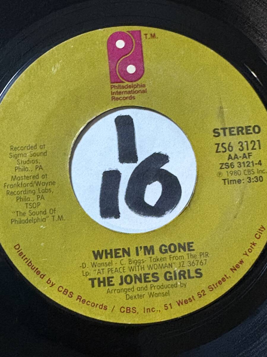 試聴 THE JONES GIRLS WHEN I’M GONE 両面EX+ 1980 _画像1