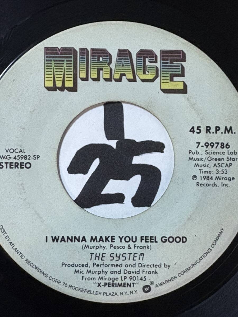 試聴 THE SYSTEM I WANNA MAKE YOU FEEL GOOD 両面やや傷あり 1984 ミック・マーフィー&デヴィッド・フランク _画像1