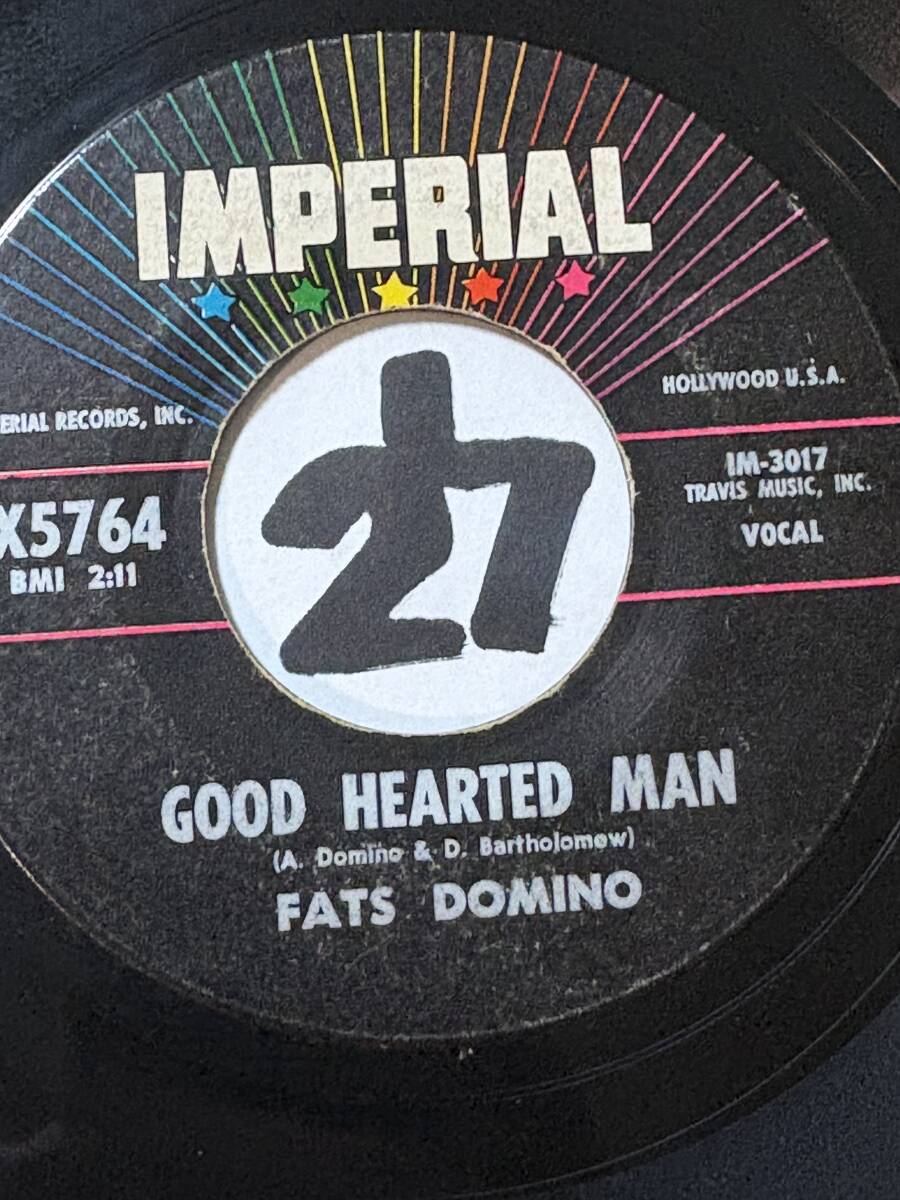 FATS DOMINO GOOD HEARTED MAN / LET THE FOUR WINDS BLOW 両面EX _画像2