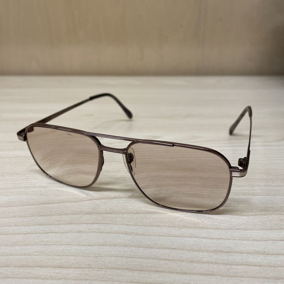 訳アリ 中古 度入り 眼鏡 メガネ Nikon ニコン TITEX2 FB 0936T 54□15 140 Ti-P チタンP ツーブリッジ フルリム メタルフレーム レトロ _画像1