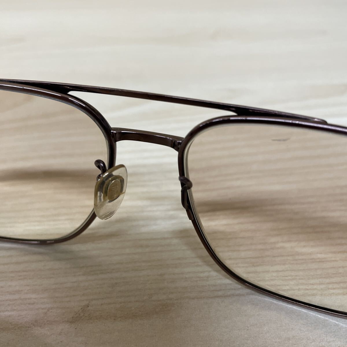 訳アリ 中古 度入り 眼鏡 メガネ Nikon ニコン TITEX2 FB 0936T 54□15 140 Ti-P チタンP ツーブリッジ フルリム メタルフレーム レトロ _画像3