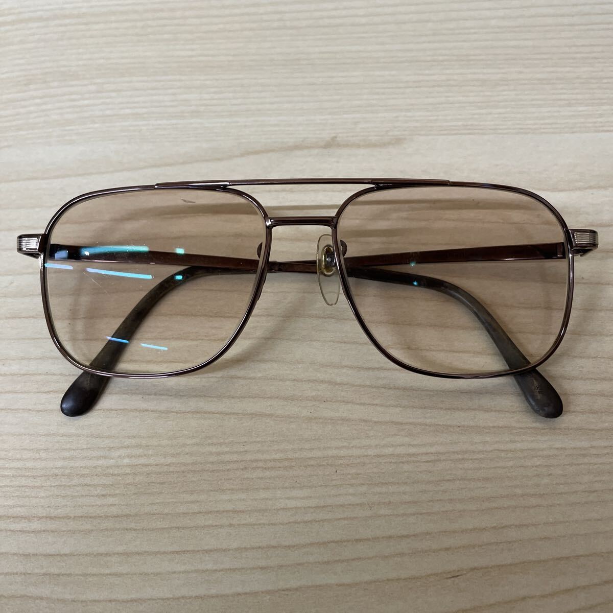 訳アリ 中古 度入り 眼鏡 メガネ Nikon ニコン TITEX2 FB 0936T 54□15 140 Ti-P チタンP ツーブリッジ フルリム メタルフレーム レトロ _画像4