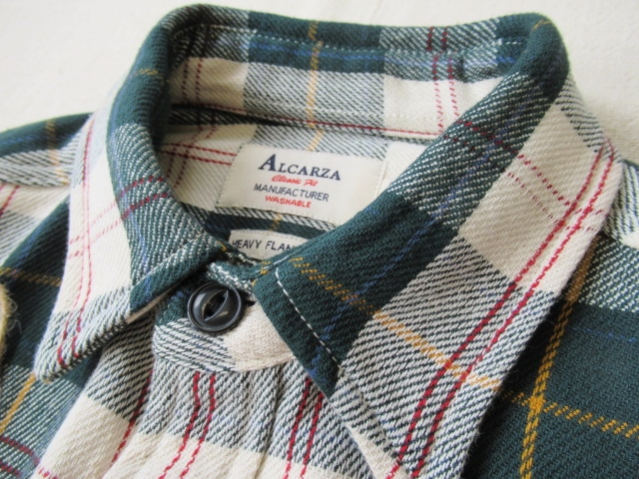ALCARZA【ヘビーフランネルチェックシャツ】羽衣シャツ/ネルシャツ・ワークシャツ　629-00　57）GREEN　XLサイズ_画像5