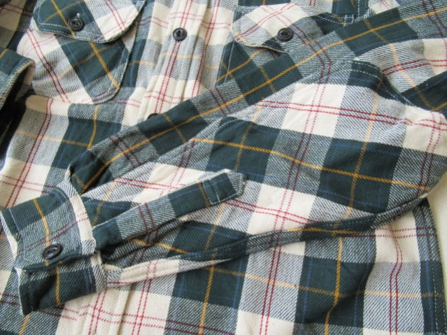 ALCARZA【ヘビーフランネルチェックシャツ】羽衣シャツ/ネルシャツ・ワークシャツ　629-00　57）GREEN　XLサイズ_画像6