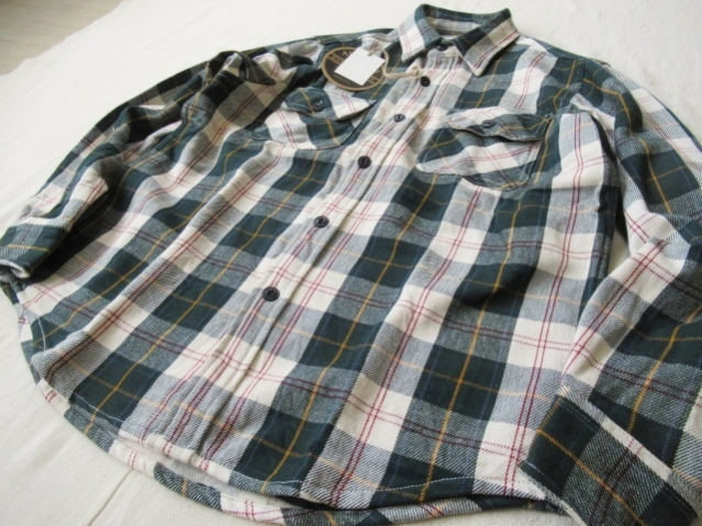 ALCARZA【ヘビーフランネルチェックシャツ】羽衣シャツ/ネルシャツ・ワークシャツ　629-00　57）GREEN　XLサイズ_画像8