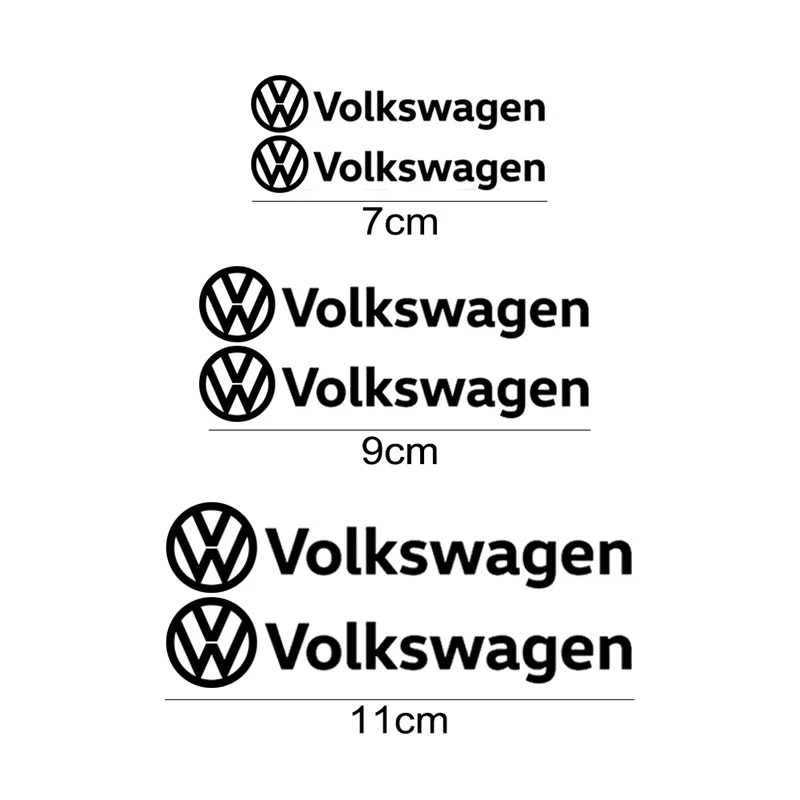 【ゆうパケット送料込】Volkswagen(フォルクスワーゲン) 耐熱ステッカー ブラック 大中小6枚セット ① 【文字のみ転写タイプ】 VW_画像2