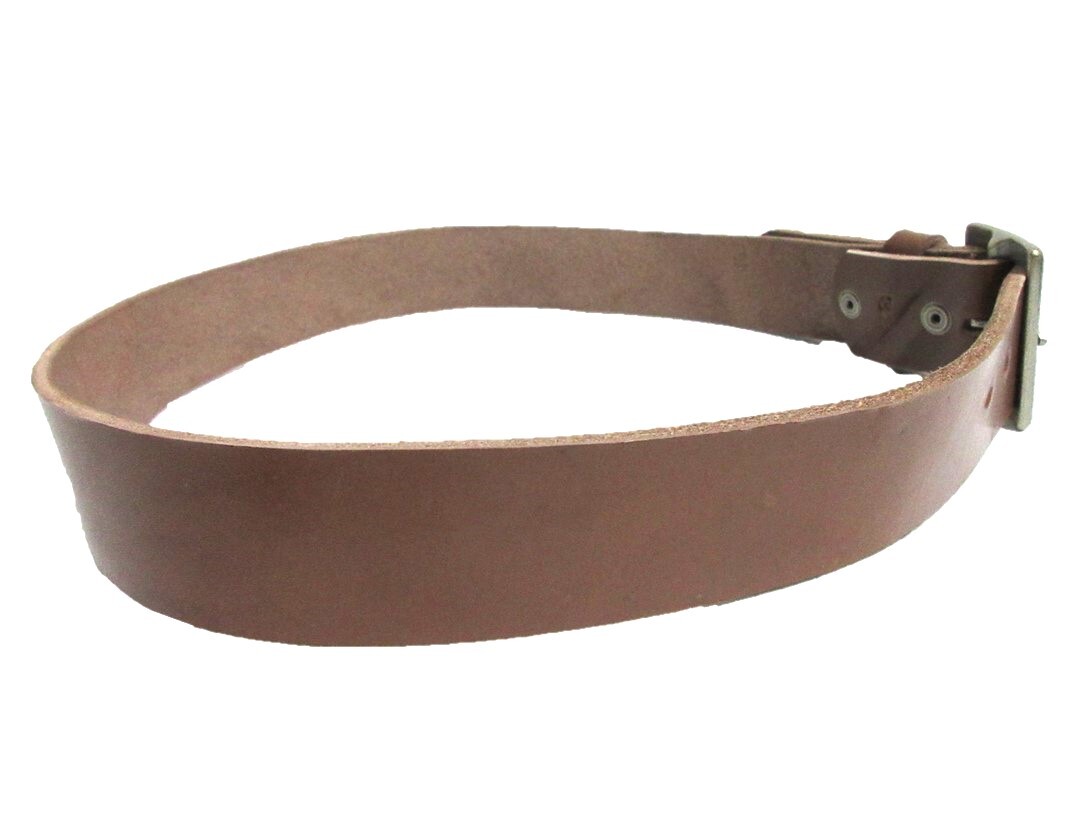 栃木レザーベルト(チョコ)アンティークゴールド鍍金バックル 40mm幅 一枚革_画像5