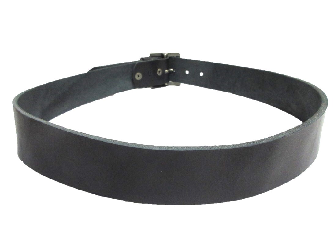 栃木レザーベルト(黒)アンティークゴールド鍍金バックル 40mm幅 一枚革_画像4