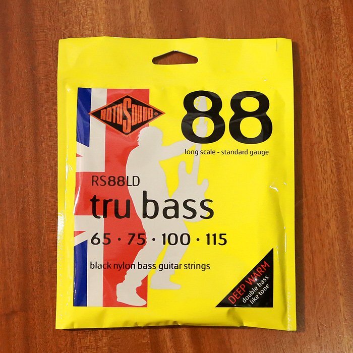 送料無料 Rotosound ロトサウンド ベース弦 RS88LD (.065-.115) Tru Bass 88 Standard Black Nylon 4弦用 フラットワウンド_画像1