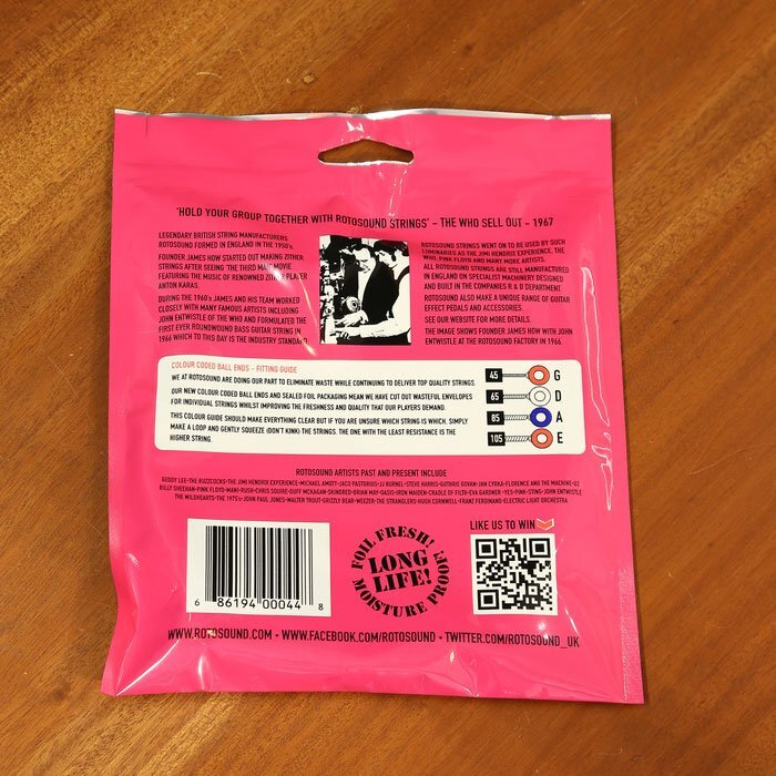 送料無料 Rotosound ロトサウンド ベース弦 RB45 (.045-.105) ロトベース Roto Bass Standard Nickel on Steel Roundwound 4弦用_画像2