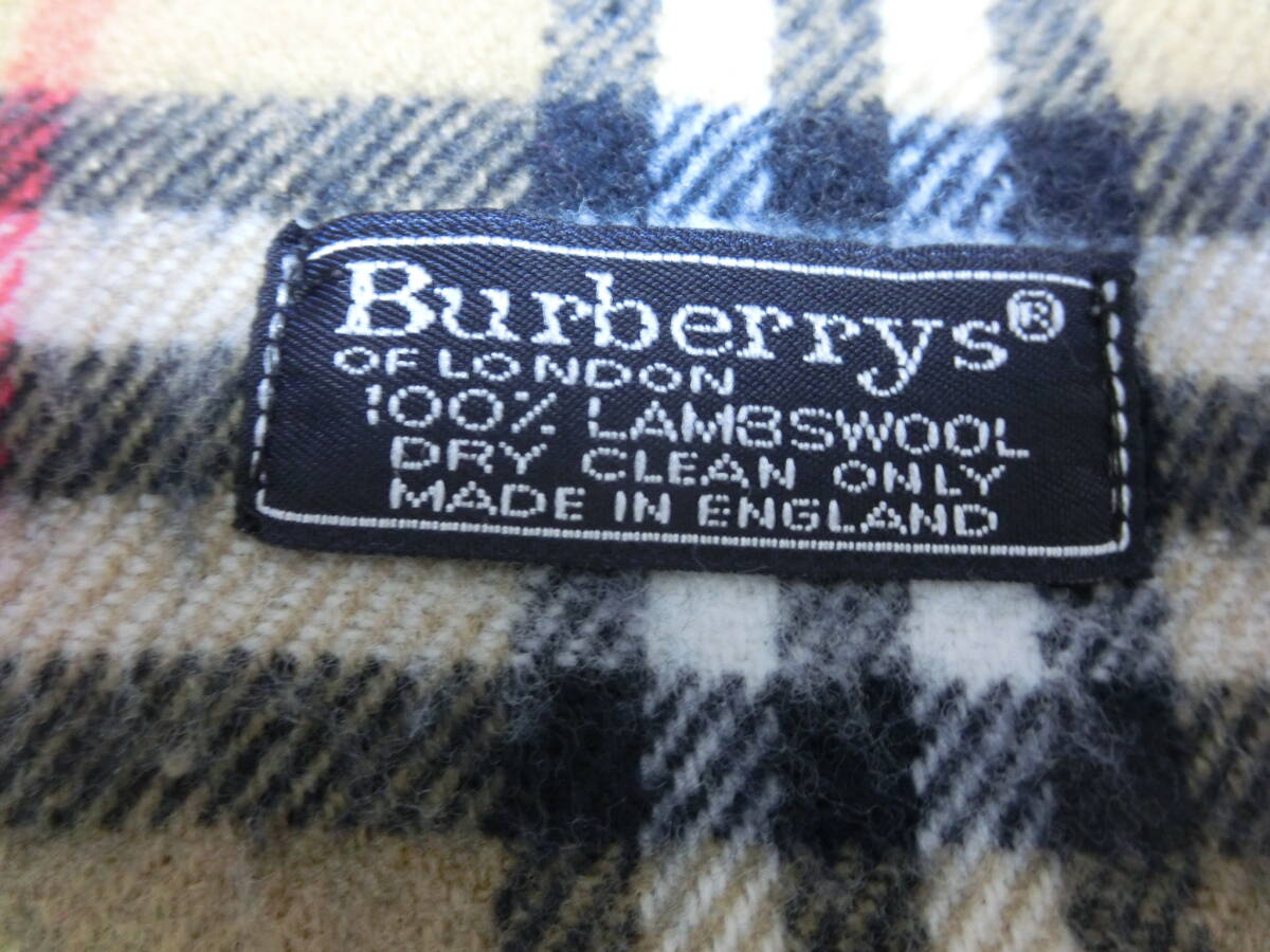 USED＊ バーバリー＊BURBERRY＊マフラー＊ラムウール 100%＊ ノバチェック＊キャメル ベージュ＊英国製＊1003-03_画像5