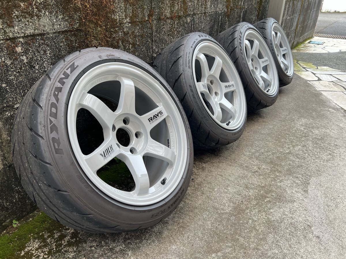 【美品】レイズ TE37SL 9j+22 RAYS VOLK RACING シバタイヤ付き ホイール 鍛造 PCD114.3 gt-r、スカイライン、スイフト、シルビア、S2000等_画像2