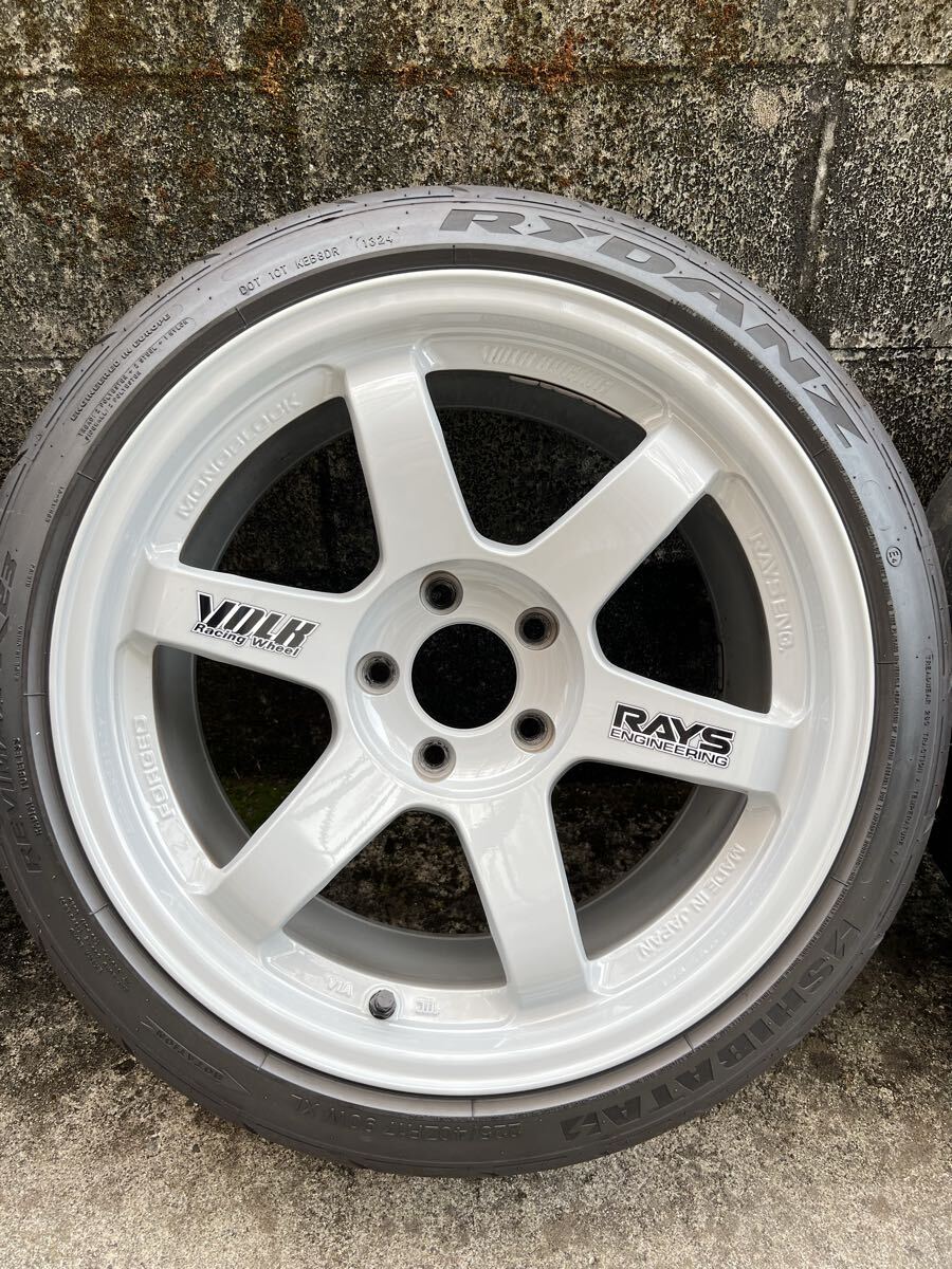 【美品】レイズ TE37SL 9j+22 RAYS VOLK RACING シバタイヤ付き ホイール 鍛造 PCD114.3 gt-r、スカイライン、スイフト、シルビア、S2000等_画像8