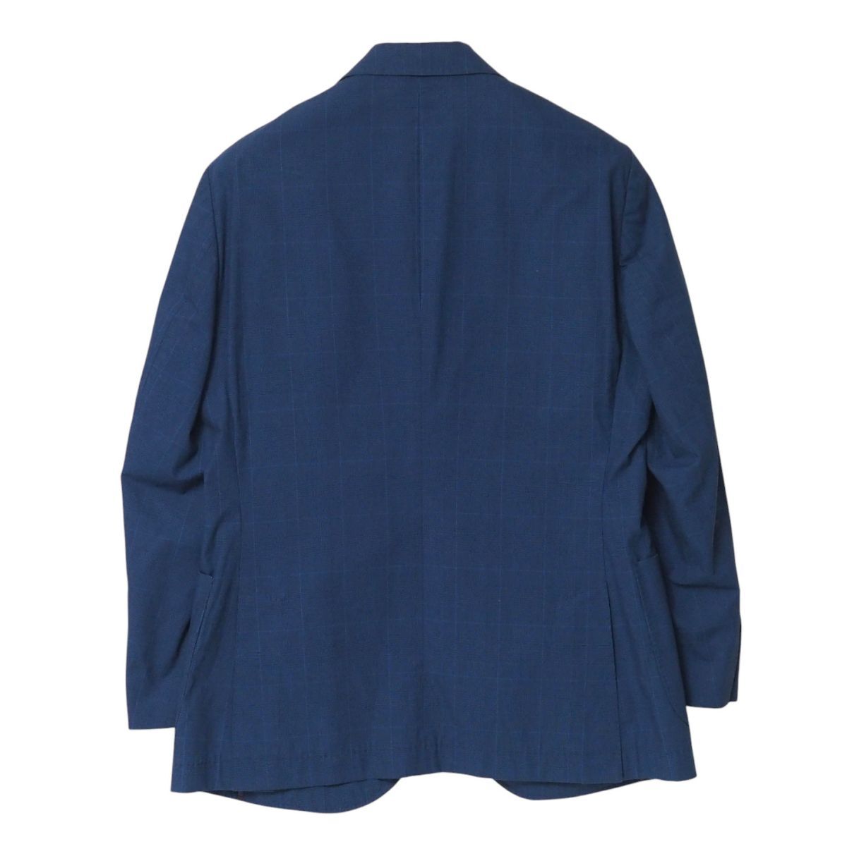 GS3391▽HACKETT LONDON ハケット ロンドン メンズ42R コットン チェック柄 テーラードジャケット ブレザー ネイビー系_画像2