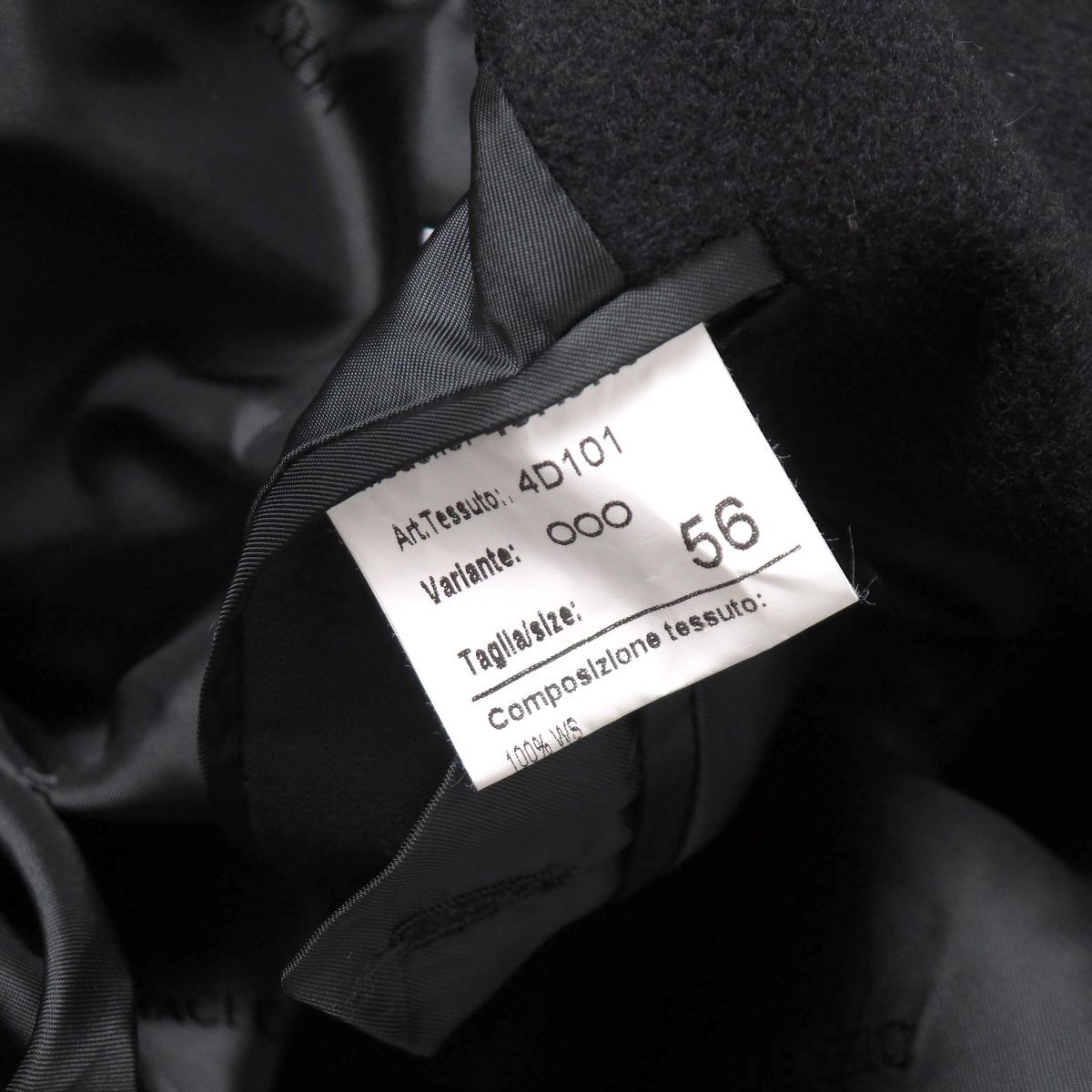 TJ4093◎VERSACE CLASSIC ヴェルサーチ クラシック イタリア制 総カシミヤ コート ロングコート 6ボタン ダブル ブラック 黒 サイズ56