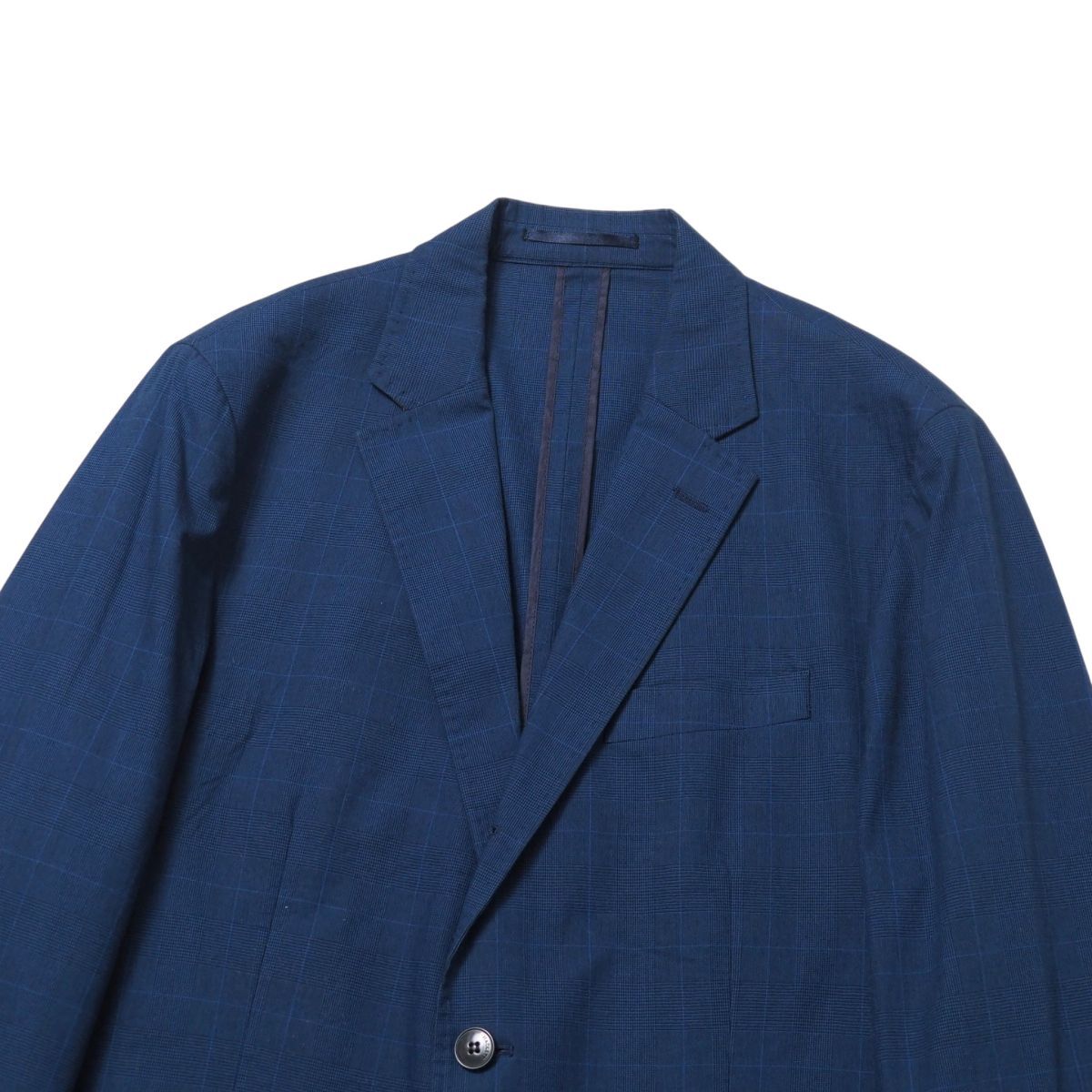 GS3391▽HACKETT LONDON ハケット ロンドン メンズ42R コットン チェック柄 テーラードジャケット ブレザー ネイビー系_画像3