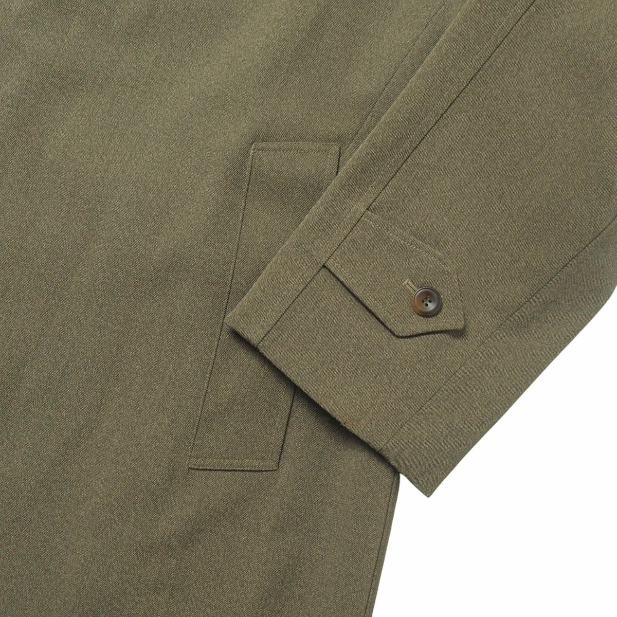 MH5702+イングランド製*80s*ヴィンテージ*Burberrys/バーバリー*メンズ44*ステンカラーコート/ロング*BURELLA*ウールギャバジン*カーキ系_画像6