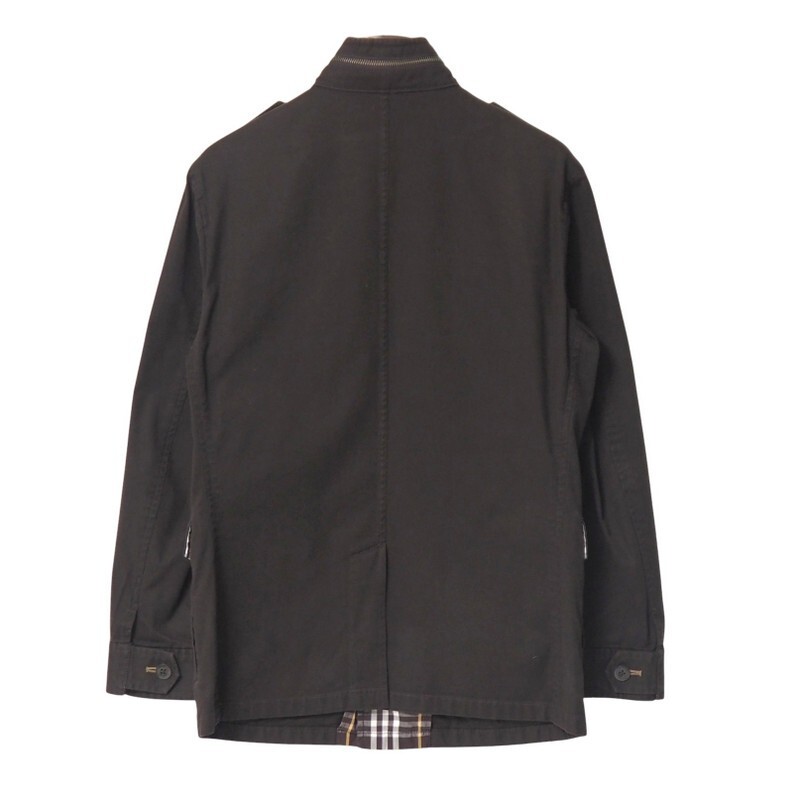 TJ5497▼バーバリーブラックレーベル BURBERRY BLACK LABEL*M65/ミリタリージャケット ブルゾン ロゴ刺繍 ロゴボタン M ブラウン系