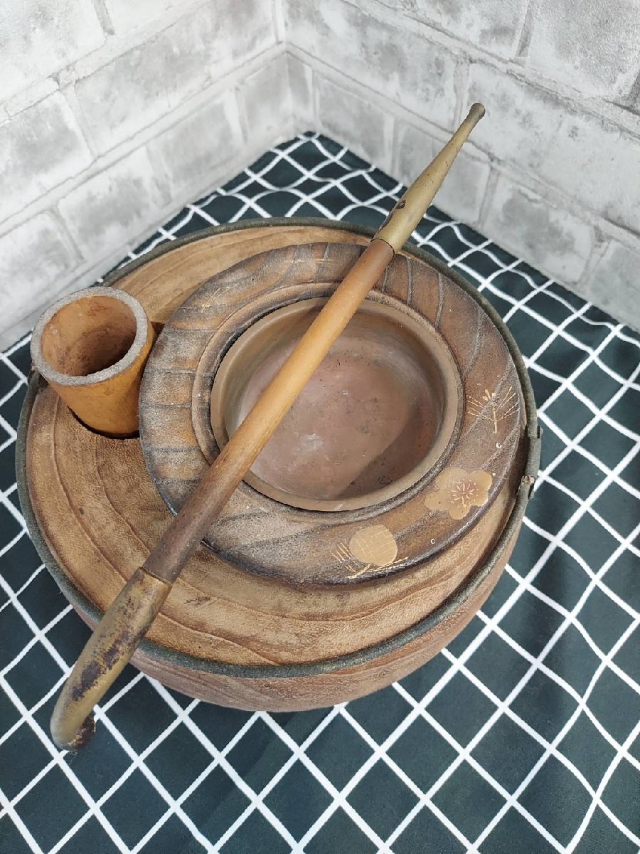 昭和レトロ　アンティーク　煙草盆 煙管 セット 灰皿 キセル 古道具_画像2