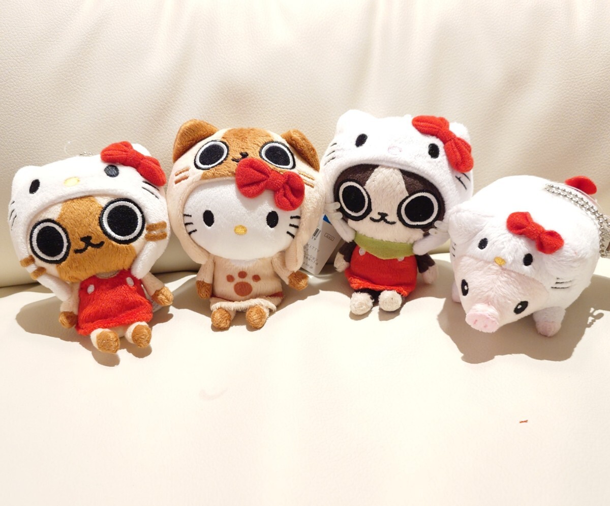 2011年物レア コラボ サンリオ 市販品 モンハン キティちゃん ぬいぐるみマスコット Hello Kitty 約縦11cm 4種類セットの画像2