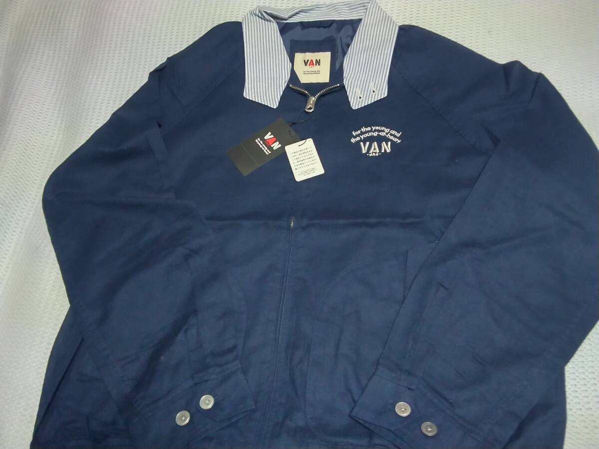 BLACK FRIDAY 11/23~11/30まで VAN JAC 長袖ライトウェイトスウィングトップ ネイビー LL 新品未使用 アイビー _画像2