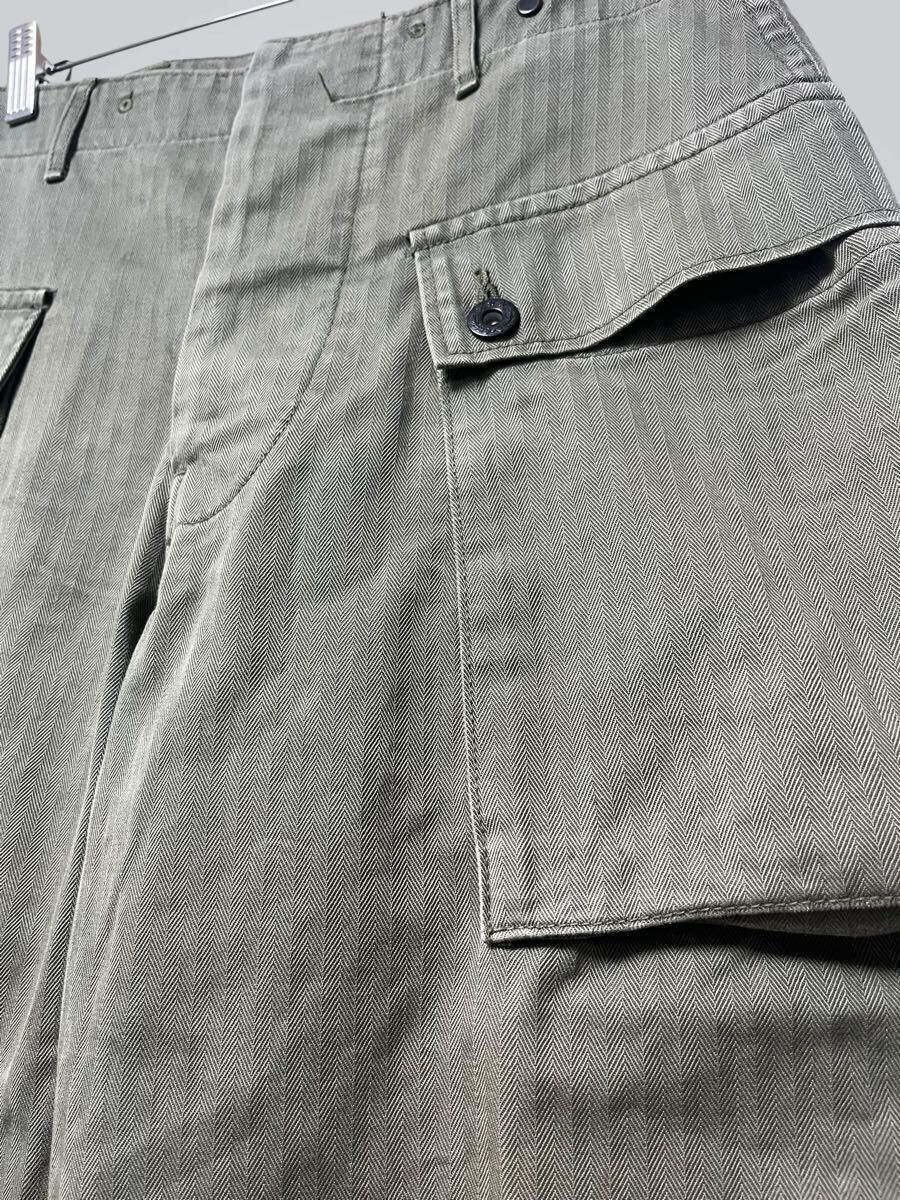 THE REAL McCOY'S ザリアルマッコイズ P-44 UTILITY TROUSERS ヘリンボーン カーゴパンツ M W28 太めシルエット ミリタリー　カーキ　