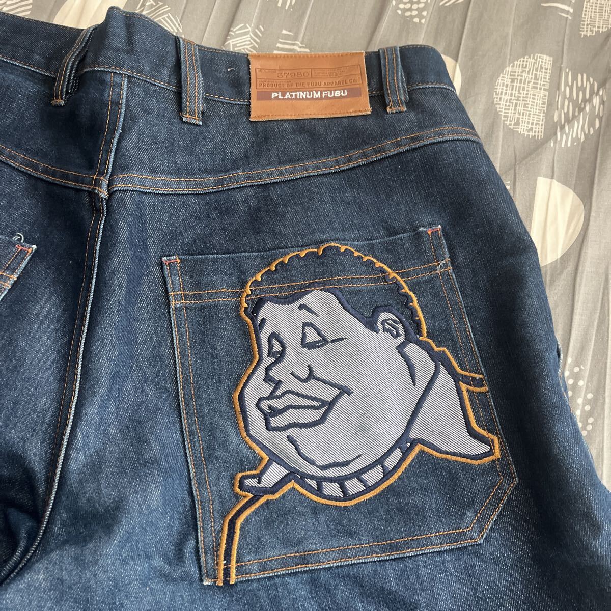 FUBU デニムハーフパンツ W40 古着_画像3