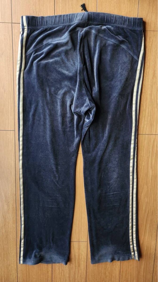 adidas ベロア上下セットアップ　上L 下O アディダス　 黒　 ブラック　 トラックジャケット_画像9