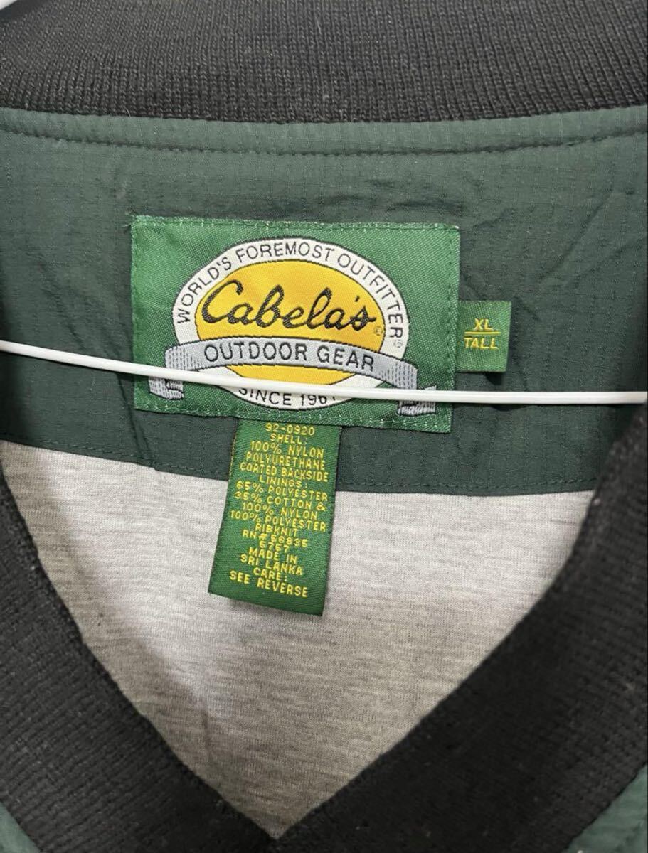 90s 古着 Cabela’s アウトドアジャケット プルオーバー ナイロン 米 Vネック ジャケット 古着 XL ナイロンプルオーバー_画像4