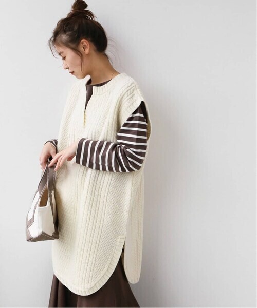 1.3万☆ジャーナルスタンダード JOURNAL STANDARD☆毛100% スパニッシュウールロングベスト Fサイズ☆M-B 0886_画像2