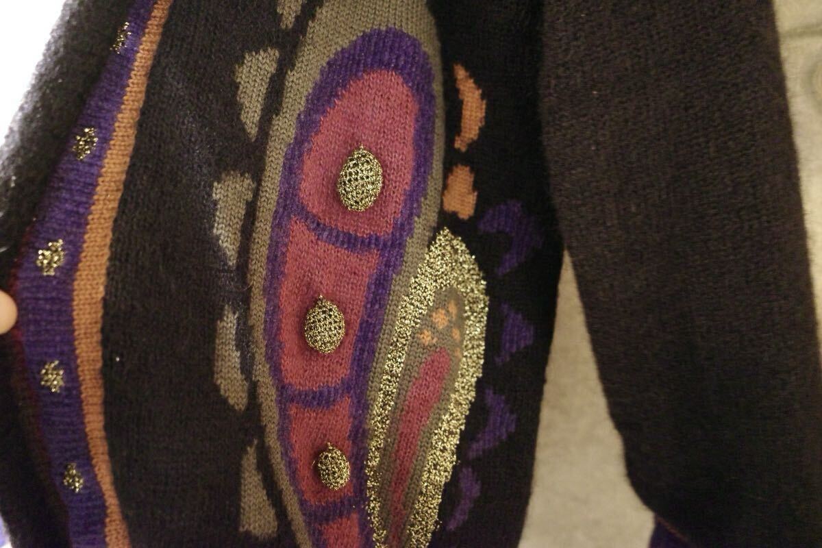 古着のカーディガン 個性 柄 オーバーサイズ 古着 ペイズリー_画像4
