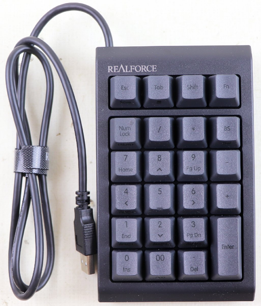 S♪中古品♪キーボード テンキー 『RT1 REALFORCE ブラック / T1UX11』 Topre/東プレ Win/Mac 有線 USB2.0 静電容量無接点方式 少ストレス_画像4