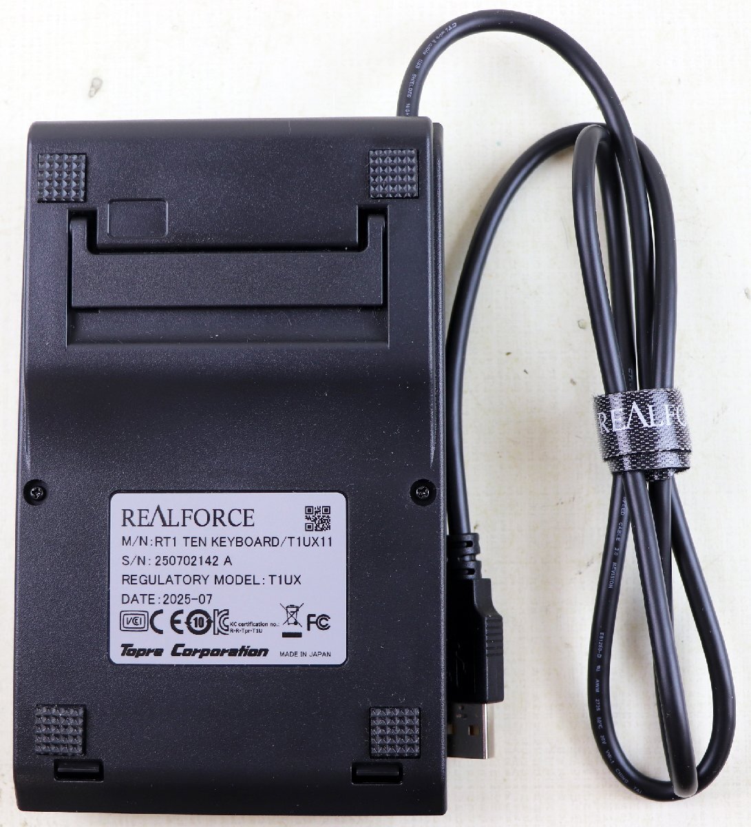 S♪中古品♪キーボード テンキー 『RT1 REALFORCE ブラック / T1UX11』 Topre/東プレ Win/Mac 有線 USB2.0 静電容量無接点方式 少ストレス_画像5