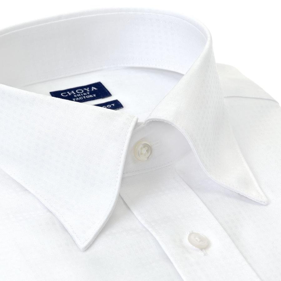 TT214 百貨店モデル CHOYA SHIRT FACTORY 定価9790円 白 綿100％形態安定 ドビーチェックドレスシャツ 新品 43-84 ＬL チョーヤ ワイシャツ_画像8