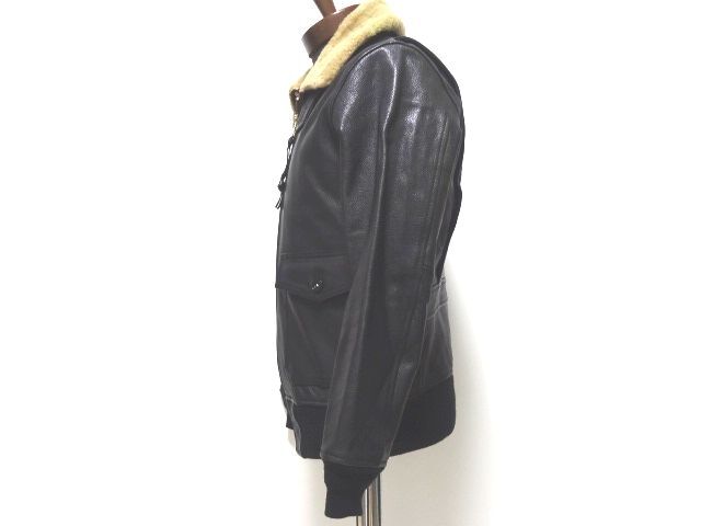 SQUOVAL G-1 LEATHER FLIGHT JACKET M size / スクオーバル レザー フライトジャケット 革ジャン メンズ_画像2