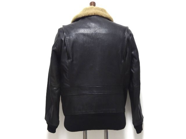 SQUOVAL G-1 LEATHER FLIGHT JACKET M size / スクオーバル レザー フライトジャケット 革ジャン メンズ_画像3