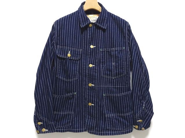 SUGAR CANE 1940s WABASH STRIPE WORK COAT / シュガーケーン ウォバッシュ ワークコート カバーオール 真紺 メンズ_画像1