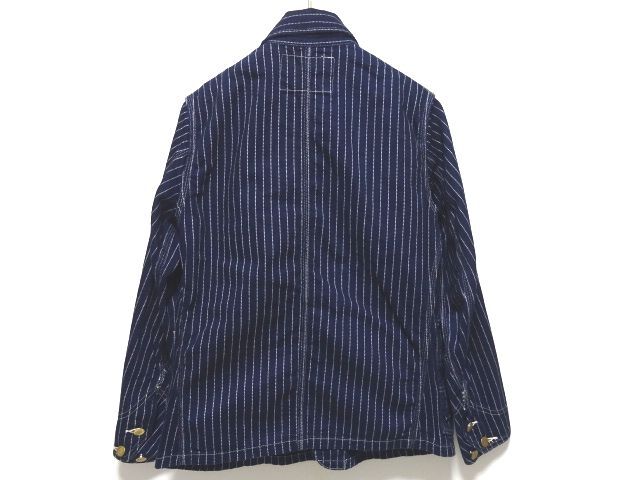 SUGAR CANE 1940s WABASH STRIPE WORK COAT / シュガーケーン ウォバッシュ ワークコート カバーオール 真紺 メンズ_画像3