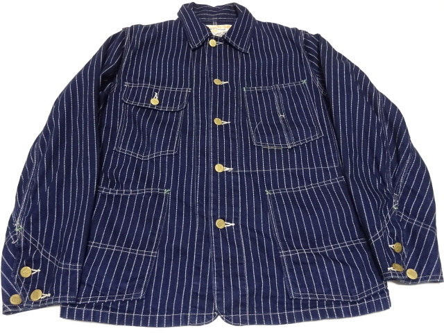 SUGAR CANE 1940s WABASH STRIPE WORK COAT / シュガーケーン ウォバッシュ ワークコート カバーオール 真紺 メンズ_画像5