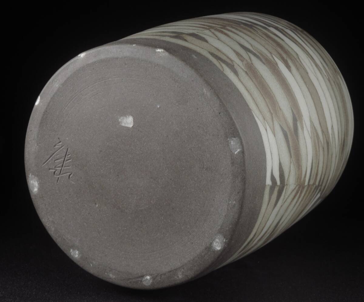 【SAKURAYA】高さ35.5cmの秀逸作品【練上壷/人間国宝 松井康成】壺 花瓶 花器 花入 作家 在銘 共箱 希少品 骨董品 古美術品 大型作品_画像8