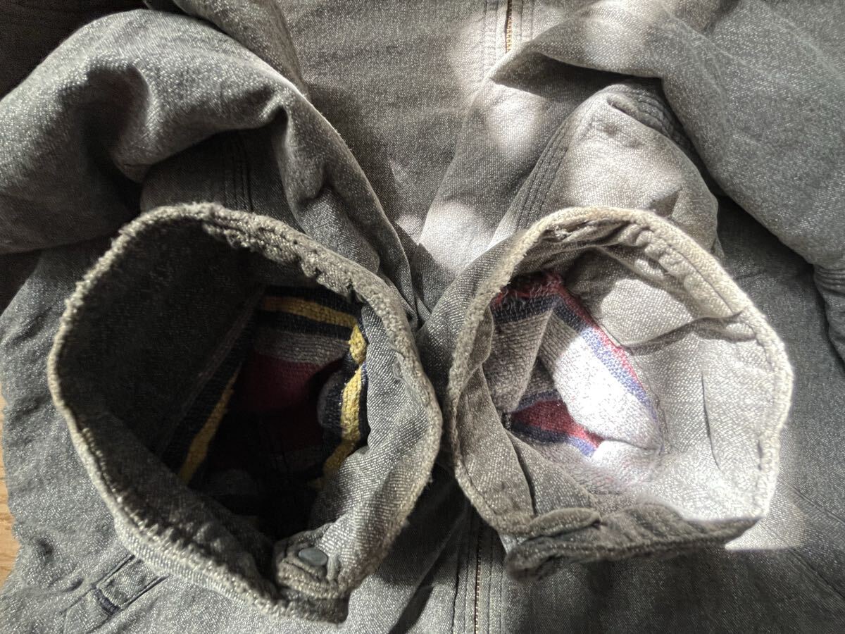 HERCULES ヘラクレス カバーオール ワークジャケット ライナー付きビンテージ SEARS 黒シャン ゴマ塩 70sの画像8