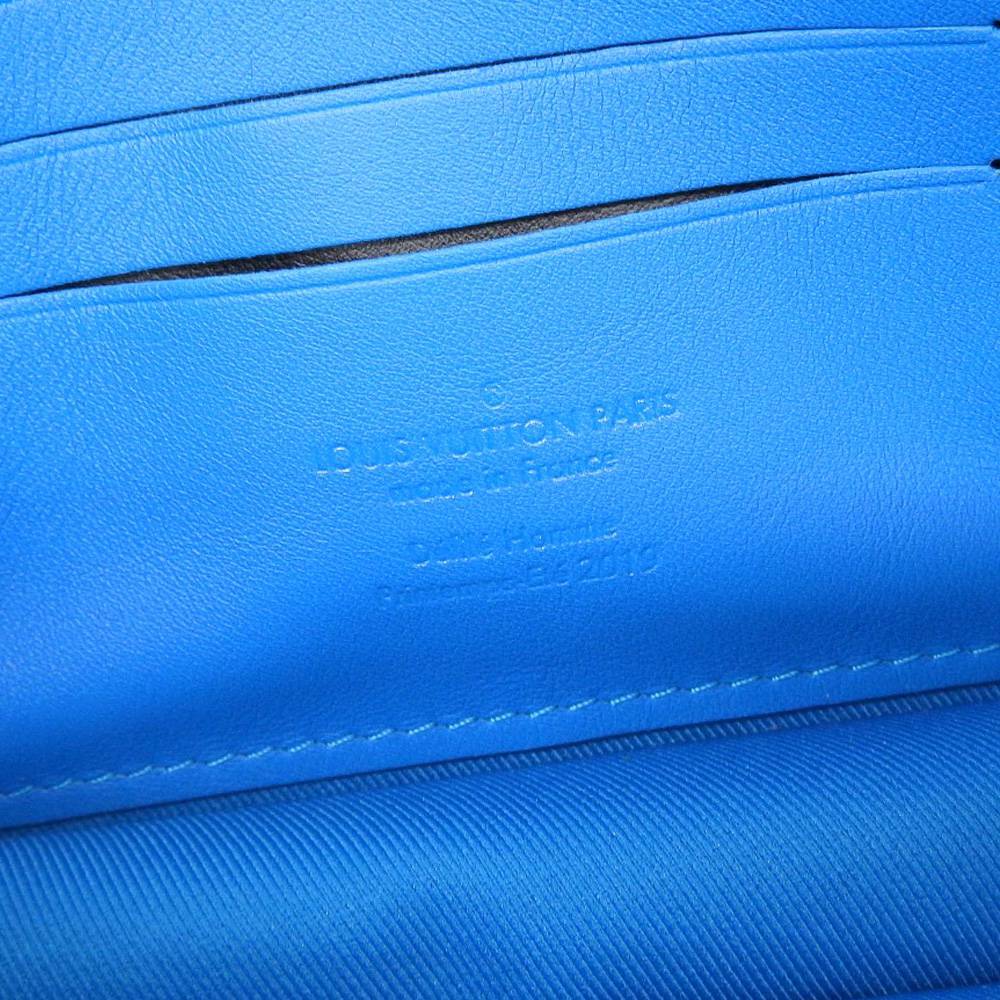 【本物保証】 超美品 ルイヴィトン LOUIS VUITTON モノグラム ポシェット ヴォルガ M53557 ポーチ トリヨンレザー ブルー クラッチバッグ_画像6