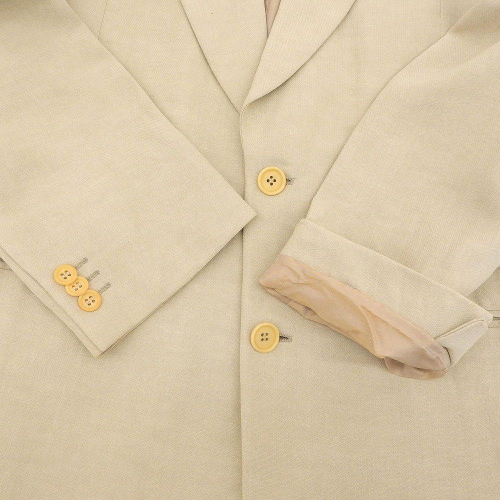 【本物保証】 超美品 ジョルジオ アルマーニ GIORGIO ARMANI スーツ 50 メンズ セットアップ ウール ベージュ ビジネス_画像4