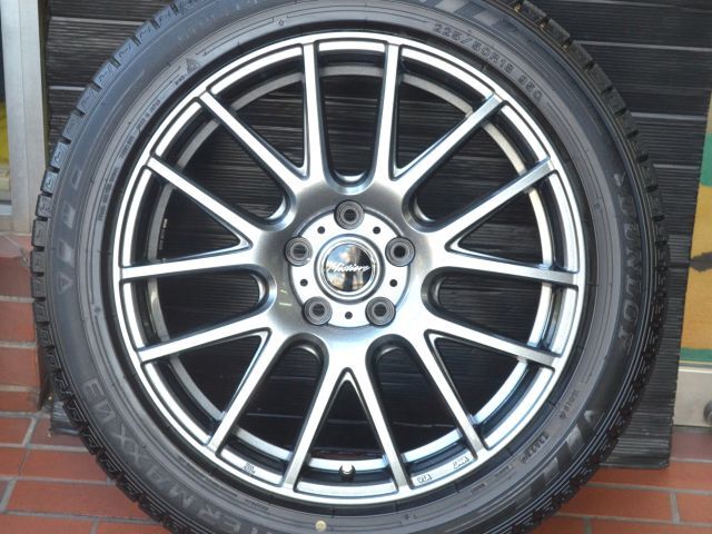 美品 DL ミスティーレ RC27 18X7.5J PCD 114.3 5穴 +38 ウインターマックス03 225/50R18 スタッドレス付 スカイライン カローラクロス等_画像5