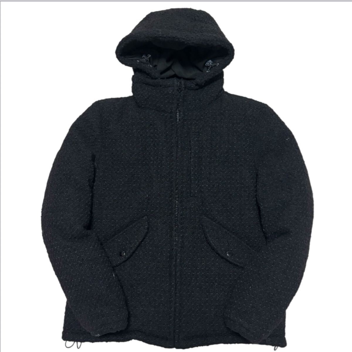 良品■R.NEWBOLD ポールスミス■ブークレー ダウン ジャケット 裏地総柄 L 黒 ブラック パーカー フード着脱可能 アールニューボールド_画像2