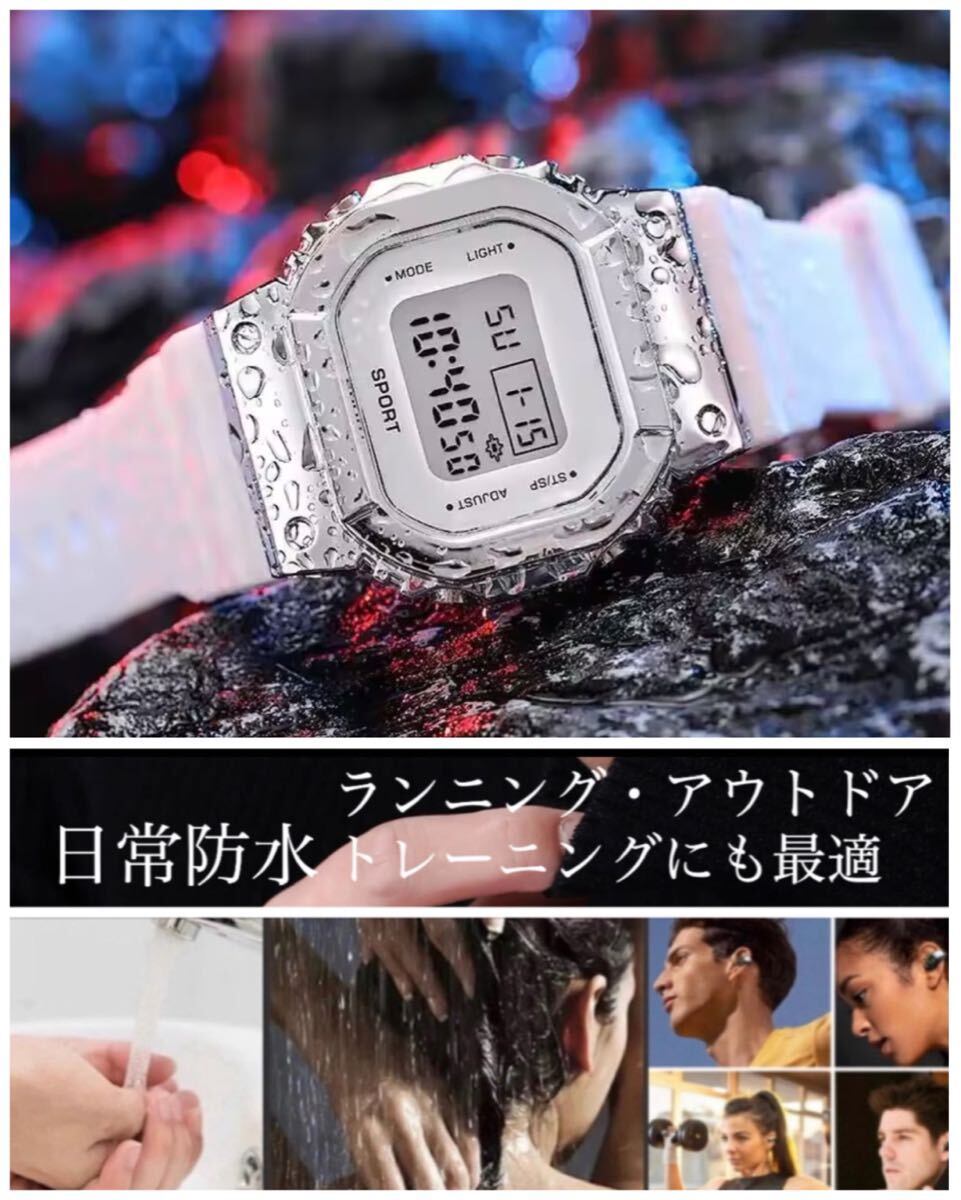 スポーツ腕時計 腕時計 時計 デジタル LED デジタル腕時計 防水 自転車 スポーツ アウトドア キャンプ ランニング アウトドア 1_画像2