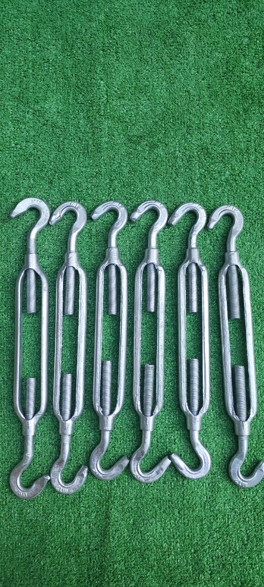 メーカー不明　メッキターンバックル　両側フックボルト　M12　6本_画像1