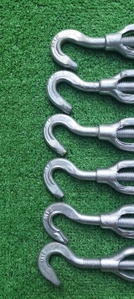 メーカー不明　メッキターンバックル　両側フックボルト　M12　6本_画像2