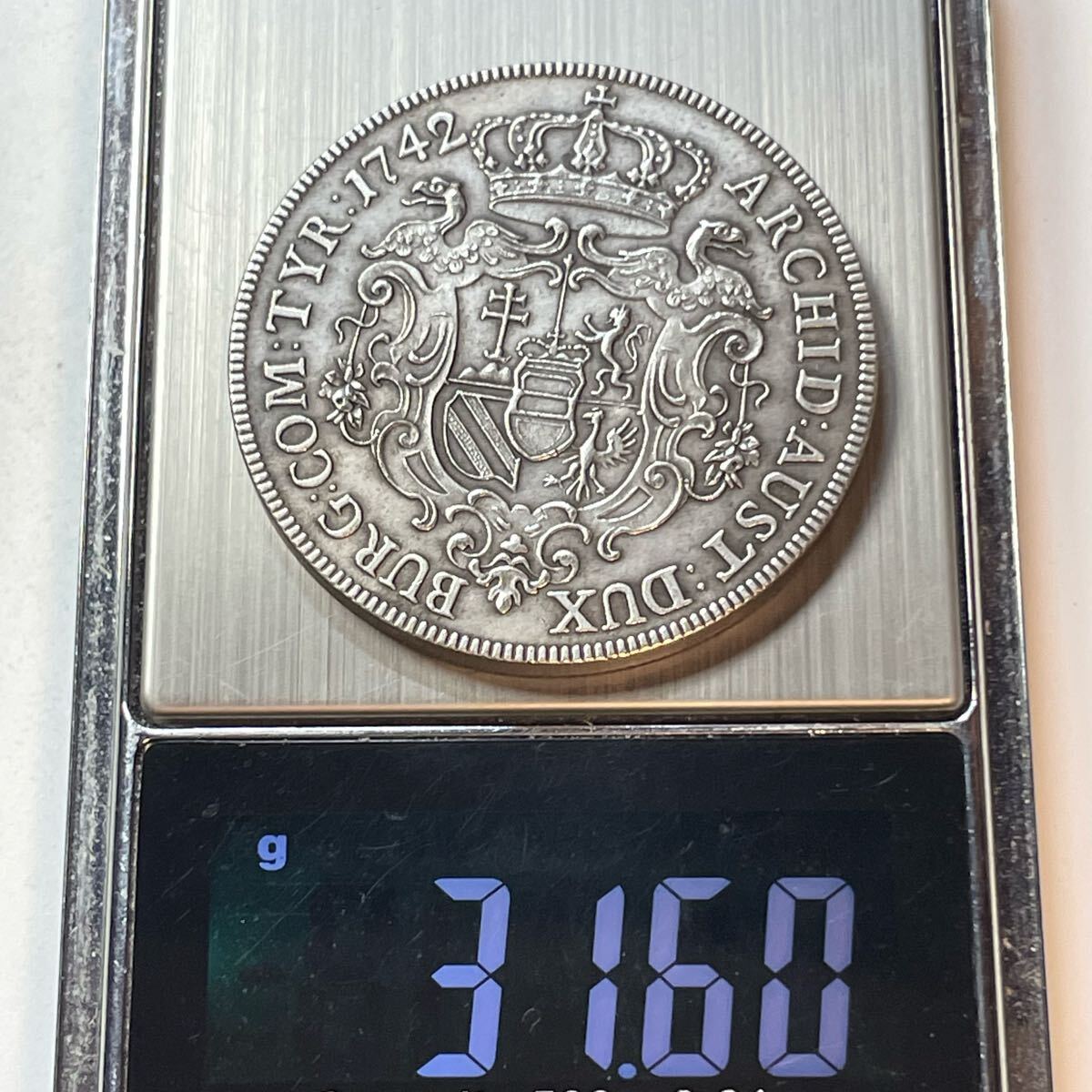 オーストリア領(lǐng)オランダ 硬貨 古銭 マリア?テレジア 1742年 「神圣ローマ皇后 ドイツ ハンガリー ボヘミアの女王」 コイン 重31.60g 銀貨