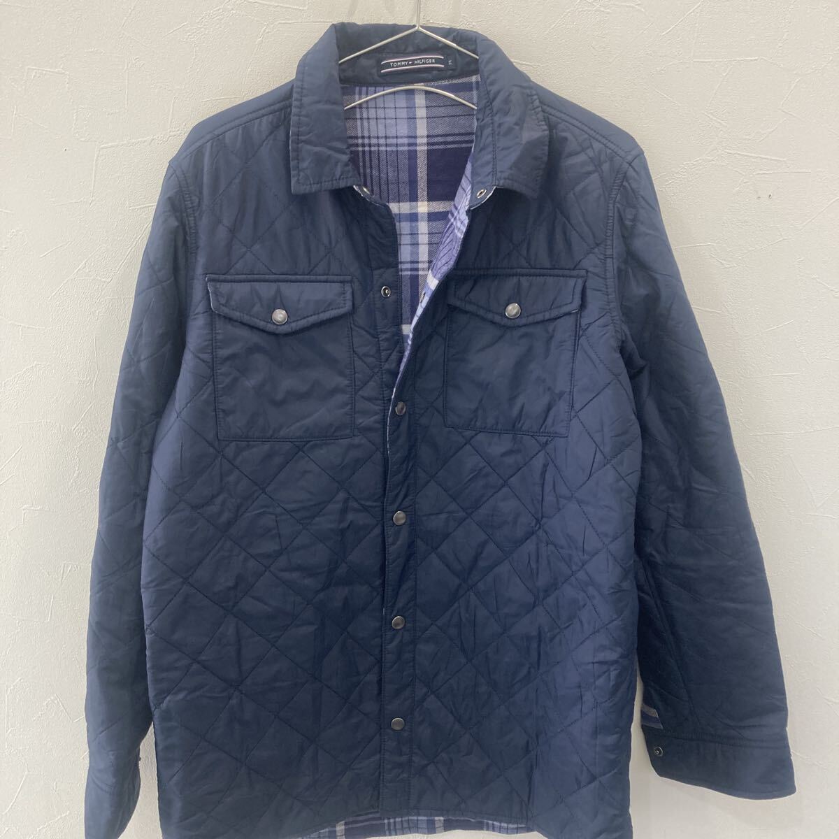 B199 TOMMY HILFIGER 長袖リバーシブルシャツ ブルー系 M _画像2